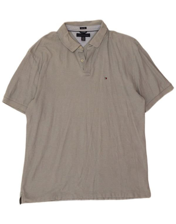 Tricou polo Tommy Hilfiger pentru bărbați, 2XL, gri bumbac