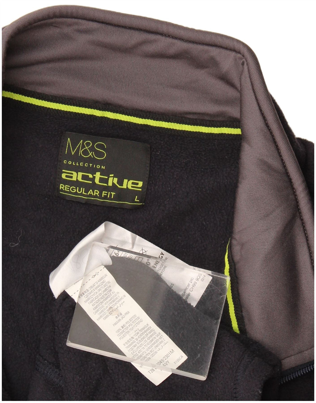 Jachetă fleece pentru bărbați Marks & Spencer, cu ajustare normală, UK 40, mare, bleumarin
