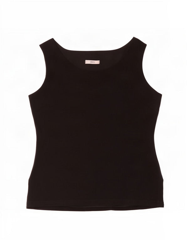 Marks & Spencer Womens Sleeveless Blouse Top UK 18 XL Black Viscose