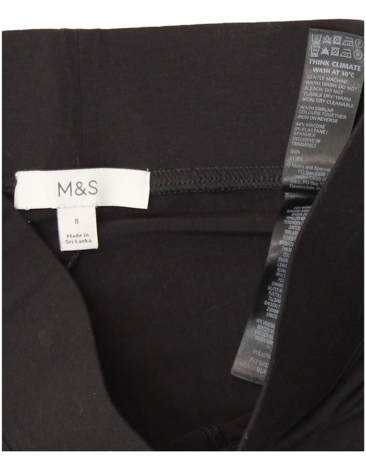 Leggings crop pentru femei Marks & Spencer UK 8 Small Black Viscose