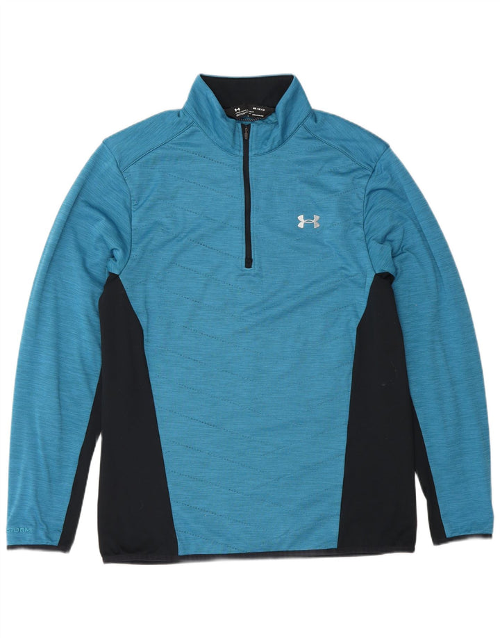 Under Armour Cold Gear pentru bărbați, top cu mânecă lungă, cu mânecă lungă, albastru mediu