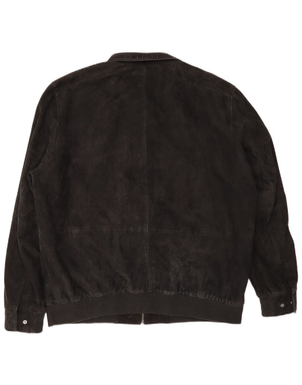 Jachetă Bomber din piele intoarsa pentru barbati Christian Berg UK 38 Medium bleumarin din piele intoarsa