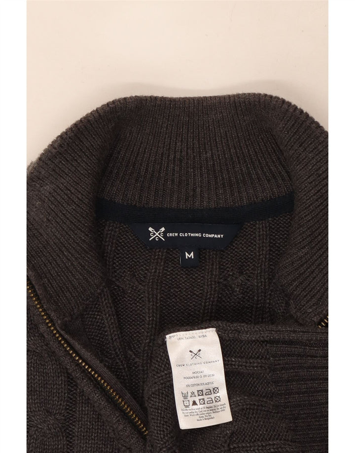 Crew Clothing Pulover pentru bărbați, cu fermoar, cu gât, bumbac, gri mediu
