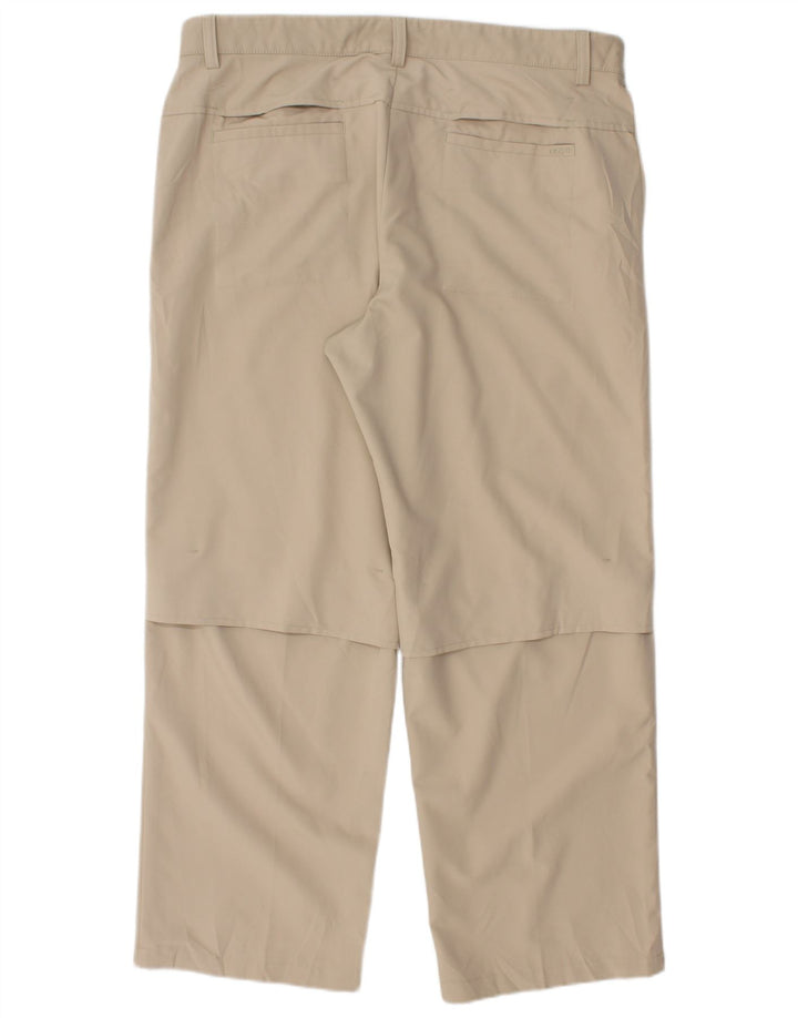 Pantaloni chino drept bărbați Izod L36 L28 poliester bej