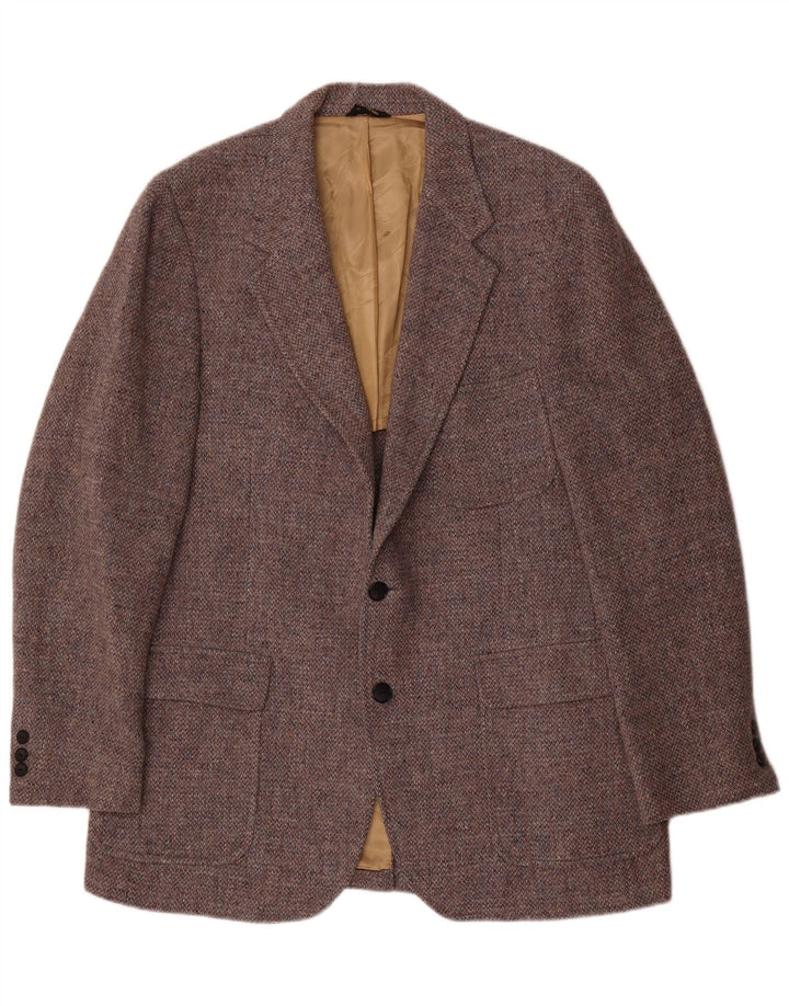Jachetă pentru bărbați Harris Tweed, cu 2 nasturi, UK 38 Lână, gri mediu