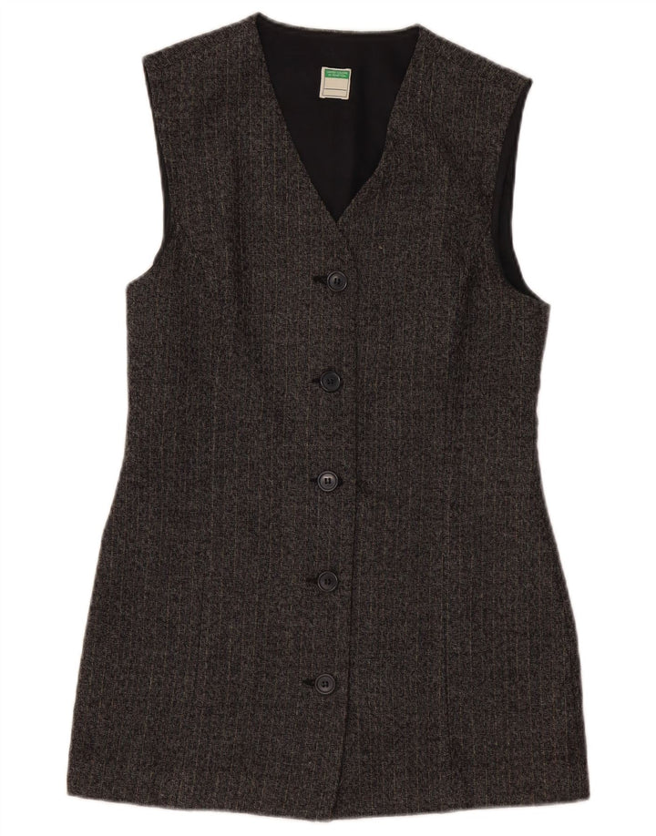 Jachetă pentru femei BENETTON cu paragate UK 10, gri mic, cu dungi