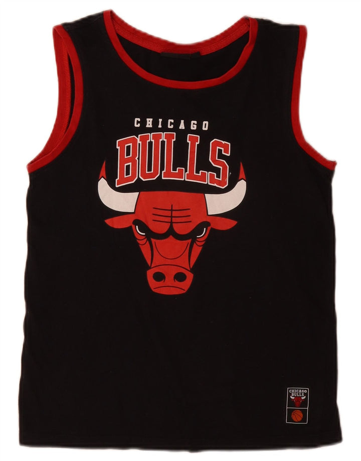Vestă grafică NBA pentru băieți Chicago Bulls, 11-12 ani, bumbac negru