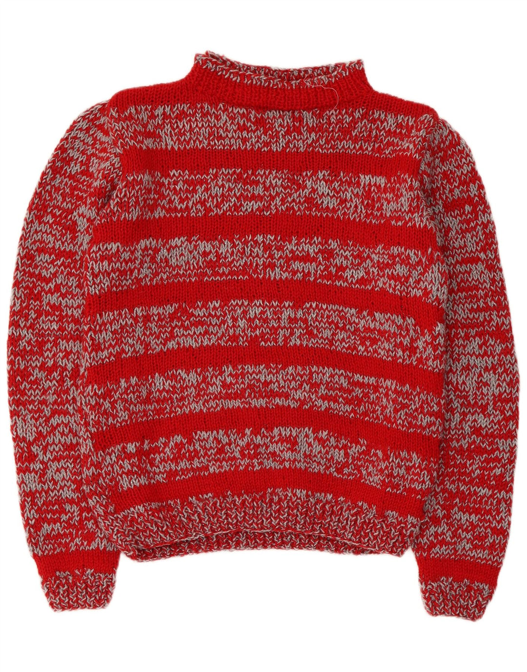 Pulover vintage cu gât țestoasă pentru femei UK 14 Medium Red Dunge