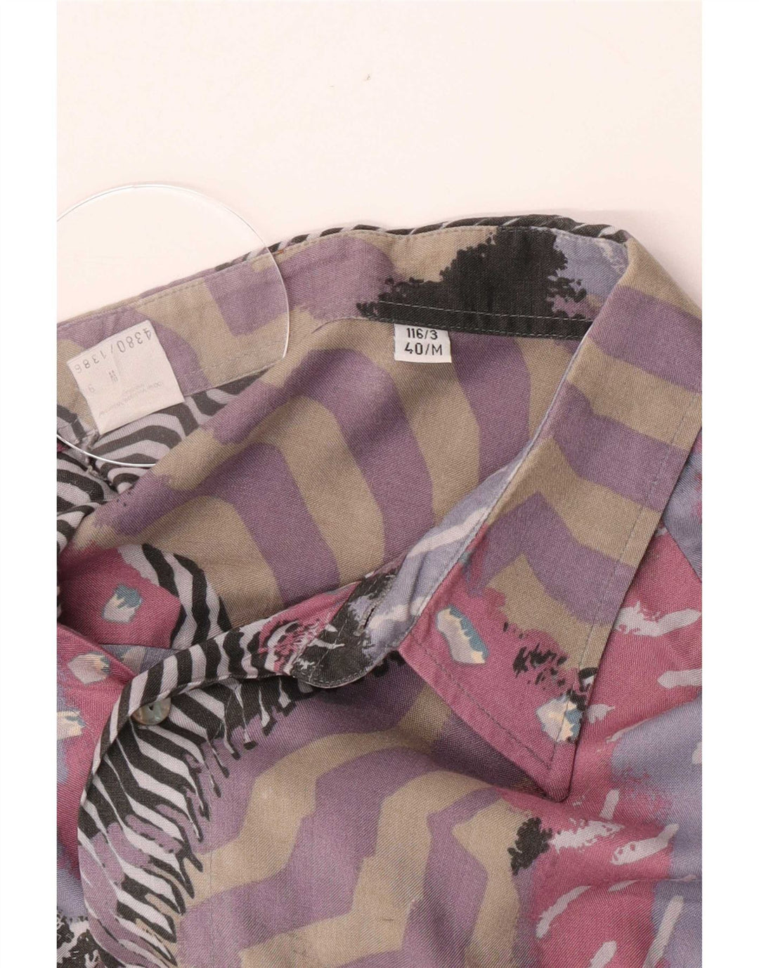 Cămașă Vintage pentru bărbați cu model abstract Mărimea 40 Vâscoză medie multicoloră