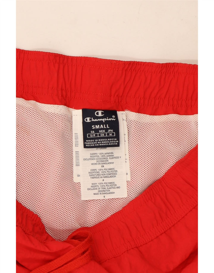 Pantaloni scurți de înot grafic pentru bărbați Champion din poliester roșu mic