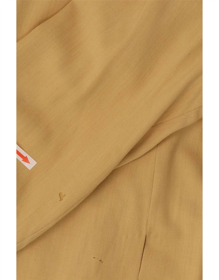 Jachetă Blazer pentru femei Max Mara cu 1 nasture cu paragate UK 16, mare, galbenă