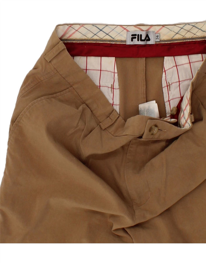 FILA Mens Pegged Chino Shorts W34 Large Brown Polyester Preppy Vintage Fila and Second-Hand Fila from Messina Hembry 