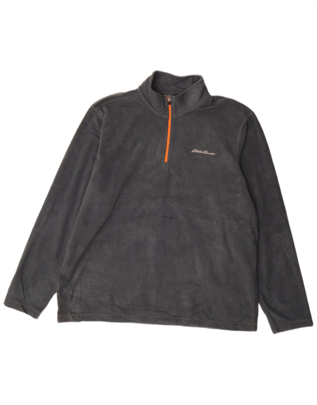 Pulover pentru bărbați Eddie Bauer, cu fermoar și gât, poliester gri XL