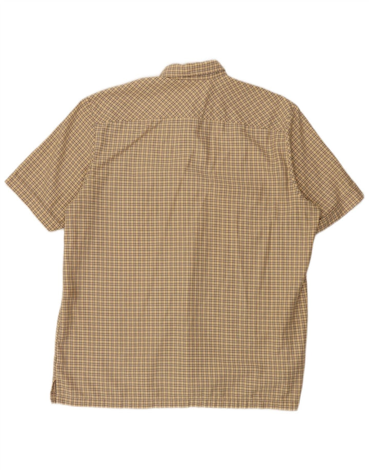 Cămașă pentru bărbați Levi's cu mânecă scurtă, mare, bej, cu carouri din bumbac