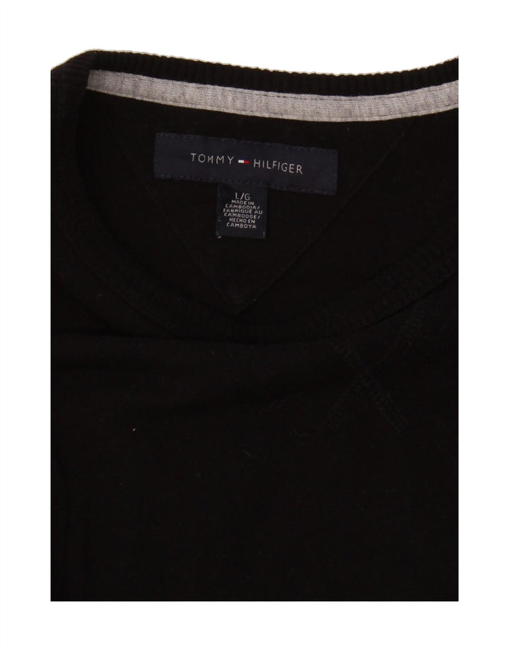 TOMMY HILFIGER Mens Top Long Sleeve Large Black Vintage Tommy Hilfiger and Second-Hand Tommy Hilfiger from Messina Hembry 