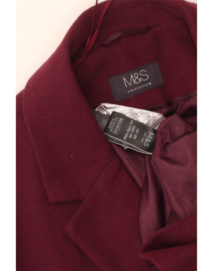 Palton pentru femei Marks & Spencer UK 20 2XL Bordeaux Poliester