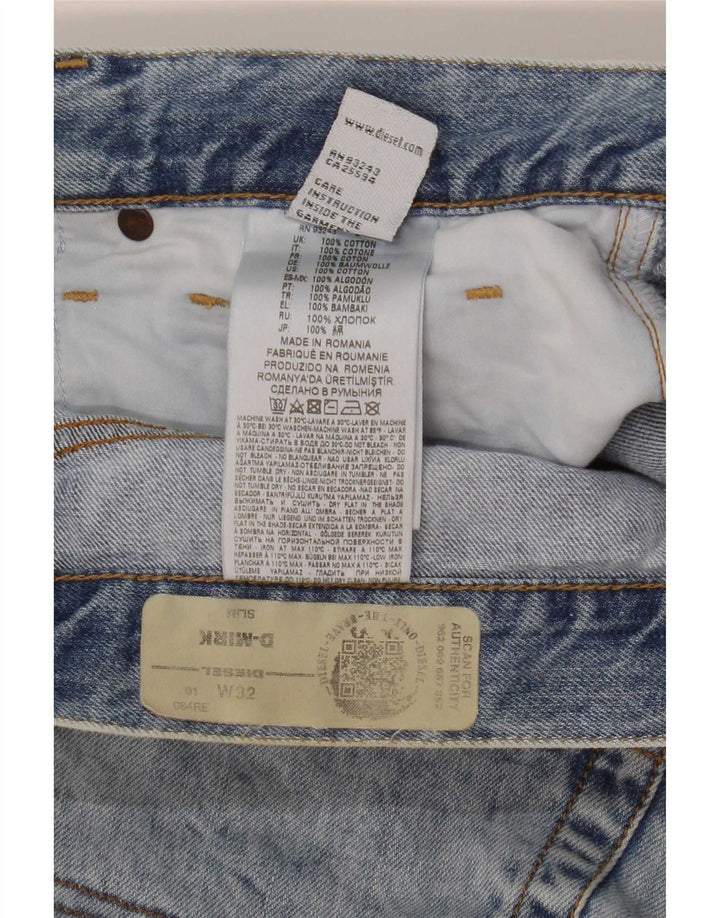Pantaloni scurți din denim subțire D-Mirk pentru bărbați Diesel W32 bumbac albastru mediu
