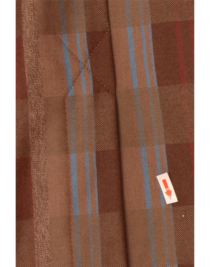 Fusta dreaptă pentru femei vintage cu talie înaltă IT 44 Medium W26 Maro carouri