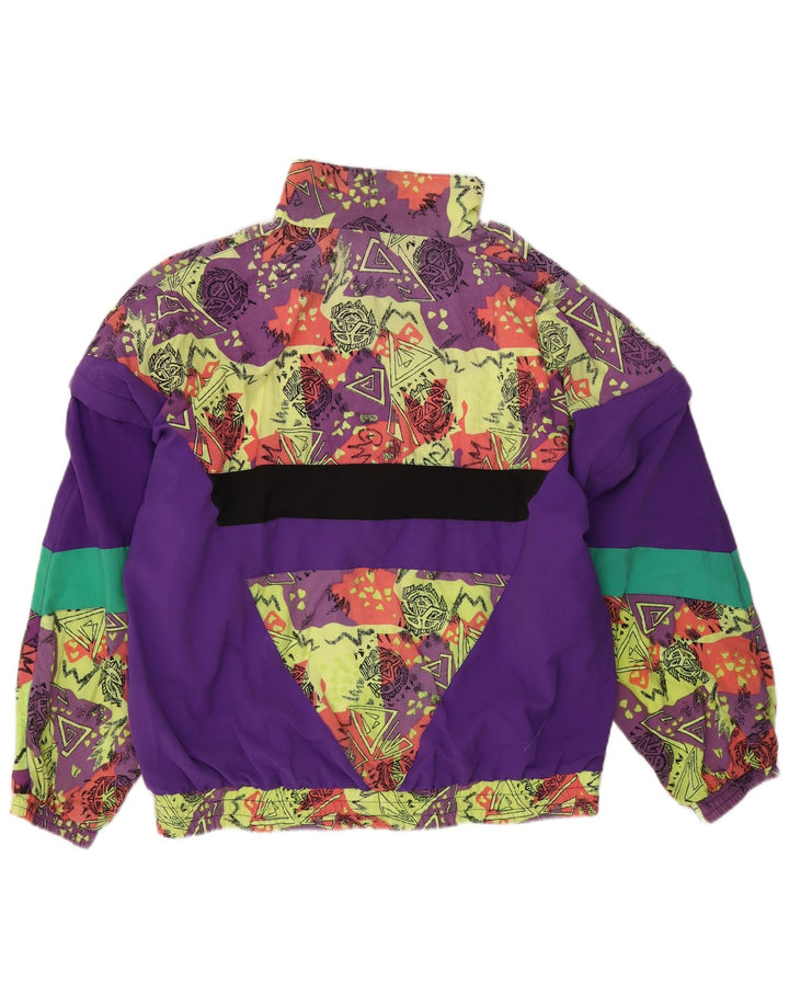 Jachetă de trening vintage pentru femei UK 16 mare, multicoloră, geometrică