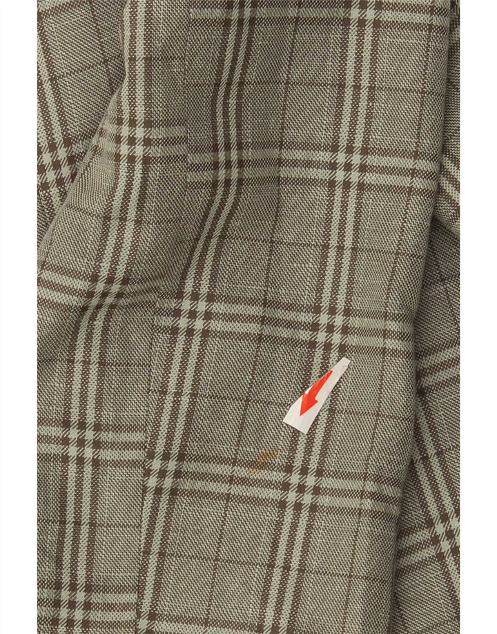 Topshop Jachetă Blazer înaltă pentru femei, UK 12 Medium Green Check