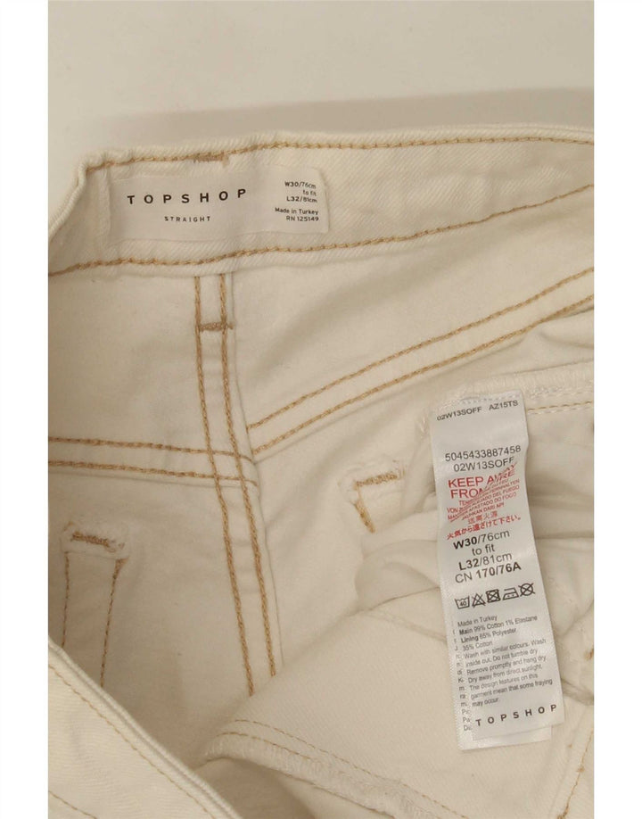 Blugi drepti pentru femei Topshop L30 L26 Bumbac alb