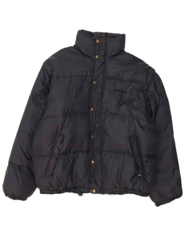 Jachetă căptușită cu glugă vintage pentru bărbați UK 40, mare, negru, nailon