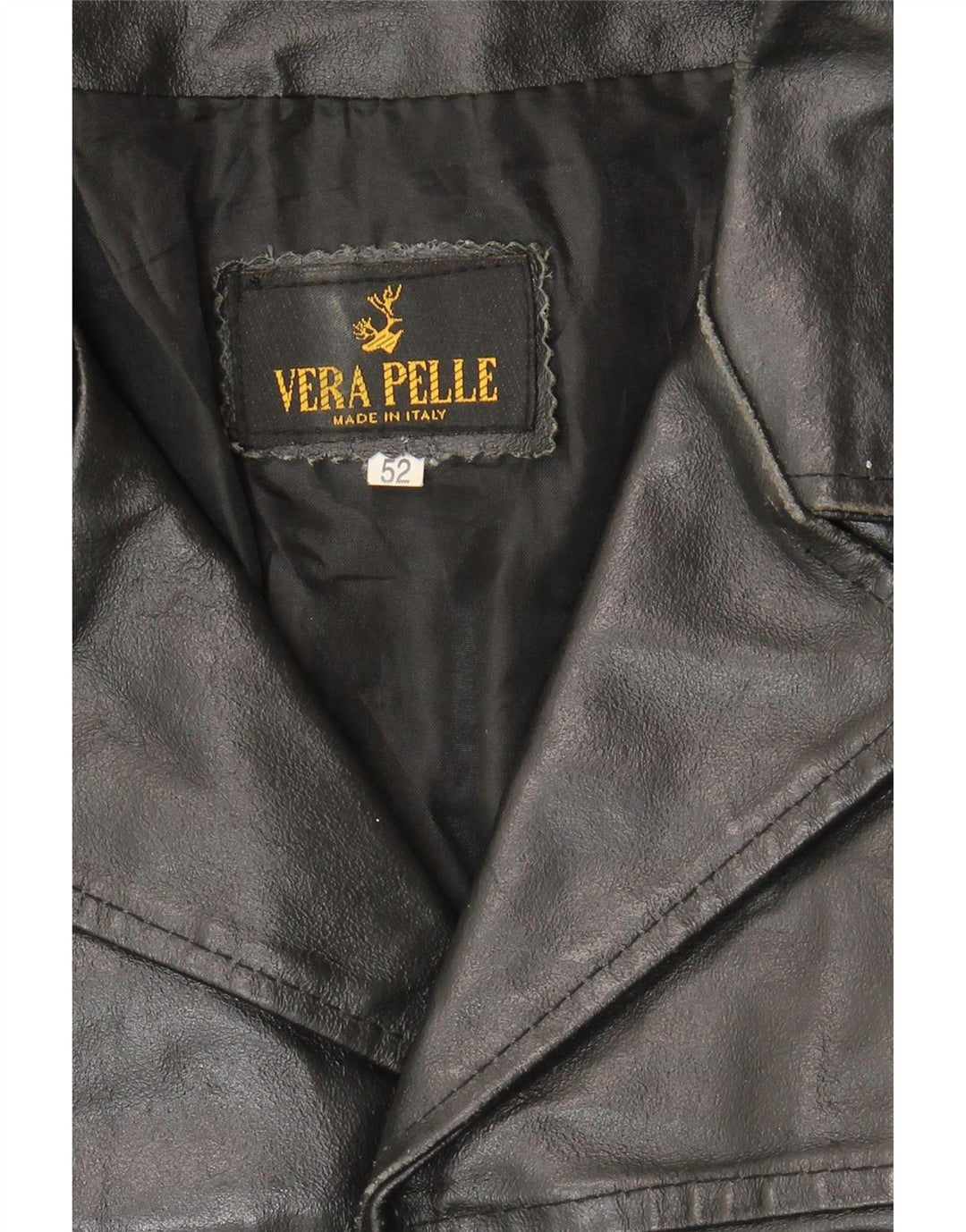 Jachetă de piele pentru bărbați VINTAGE IT 52 XL din piele neagră