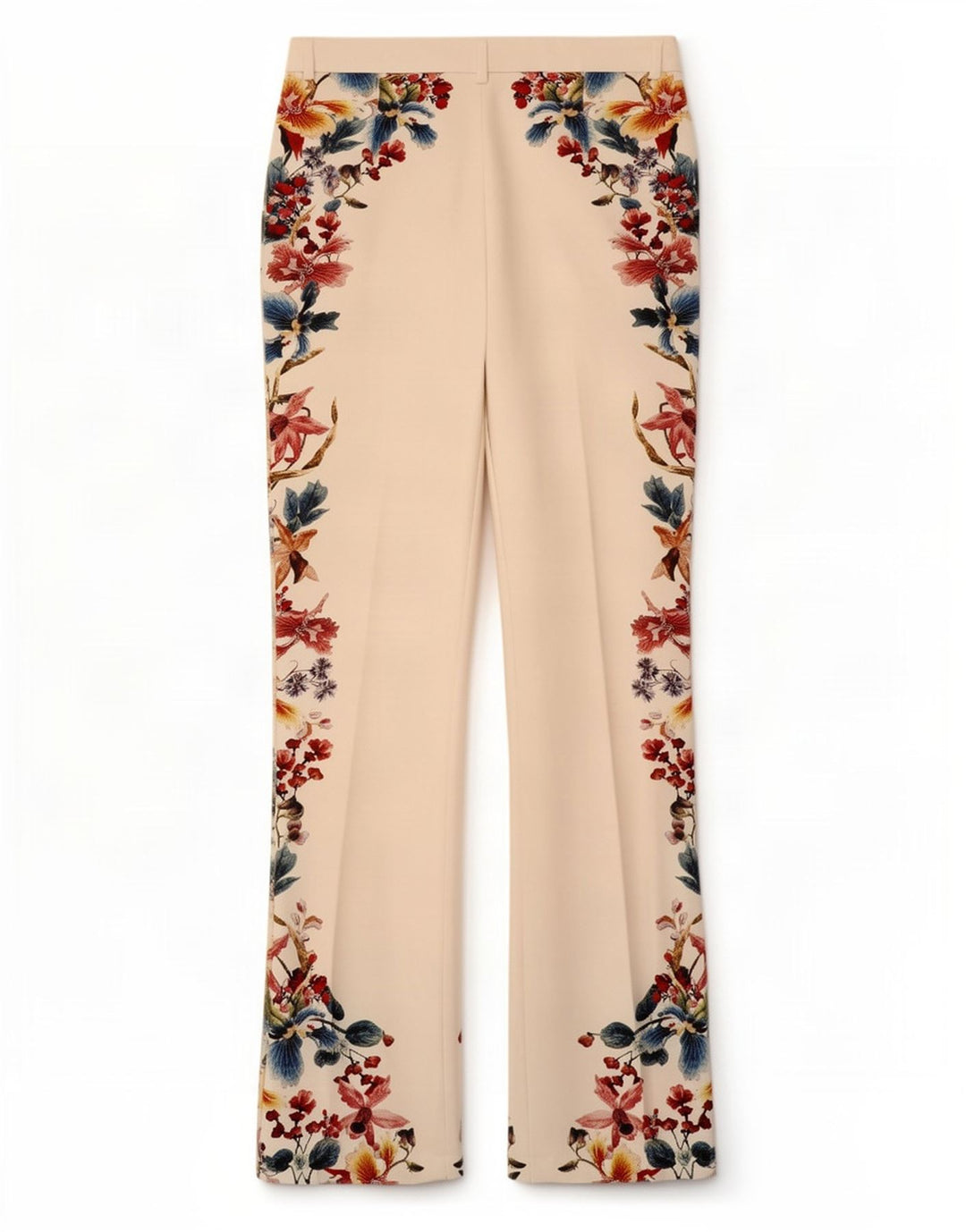 Pantaloni casual pentru femei Bootcut Zara Mediu L28 L32 Poliester Floral Alb
