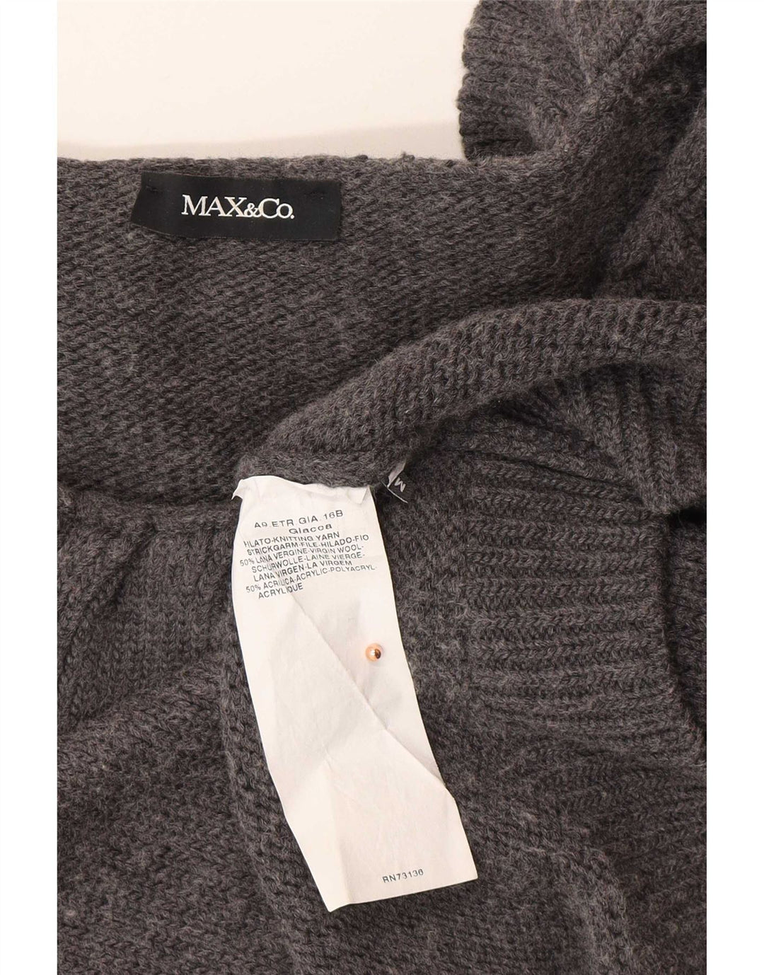 Max & Co. Pulover Crop Cardigan pentru femei UK 12 Medium Gri Lână