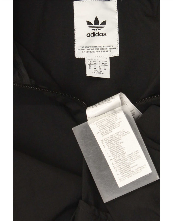 Jachetă de trening pentru bărbați Adidas cu glugă, nailon mediu negru