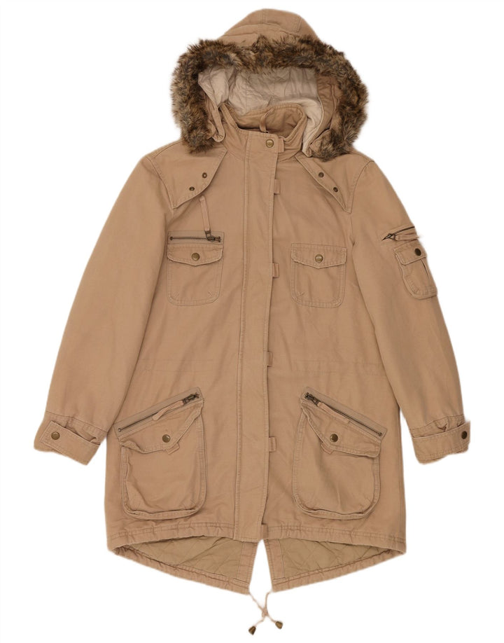 Jachetă parka supradimensionată cu glugă pentru femei Marks & Spencer UK 10 Mic Bej