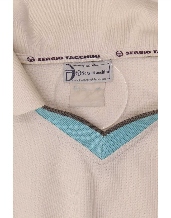 Tricou polo Sergio Tacchini pentru bărbați, alb mediu, bloc de culoare