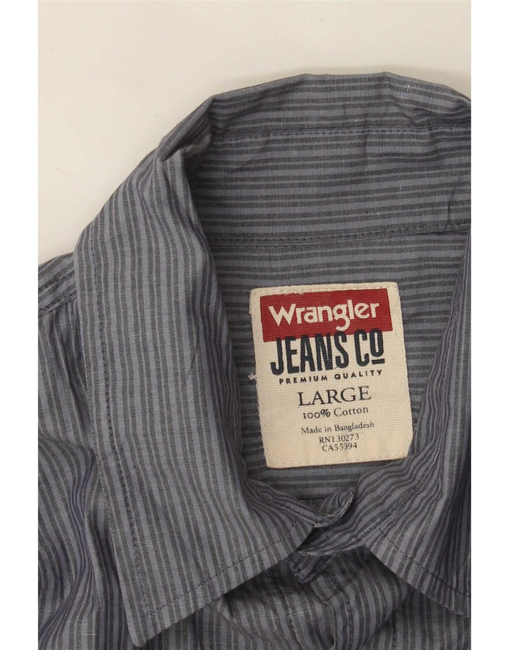 Cămașă pentru bărbați Wrangler, mare, albastru, bumbac cu dungi