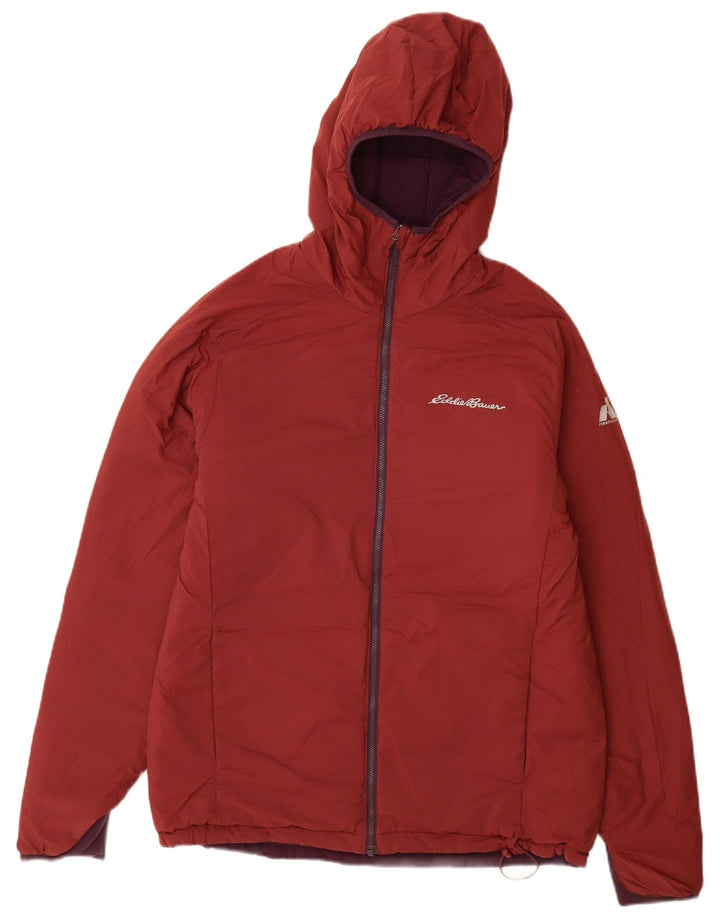 Jachetă reversibilă cu glugă pentru bărbați Eddie Bauer Marea Britanie 38 Nylon Burgundy mediu