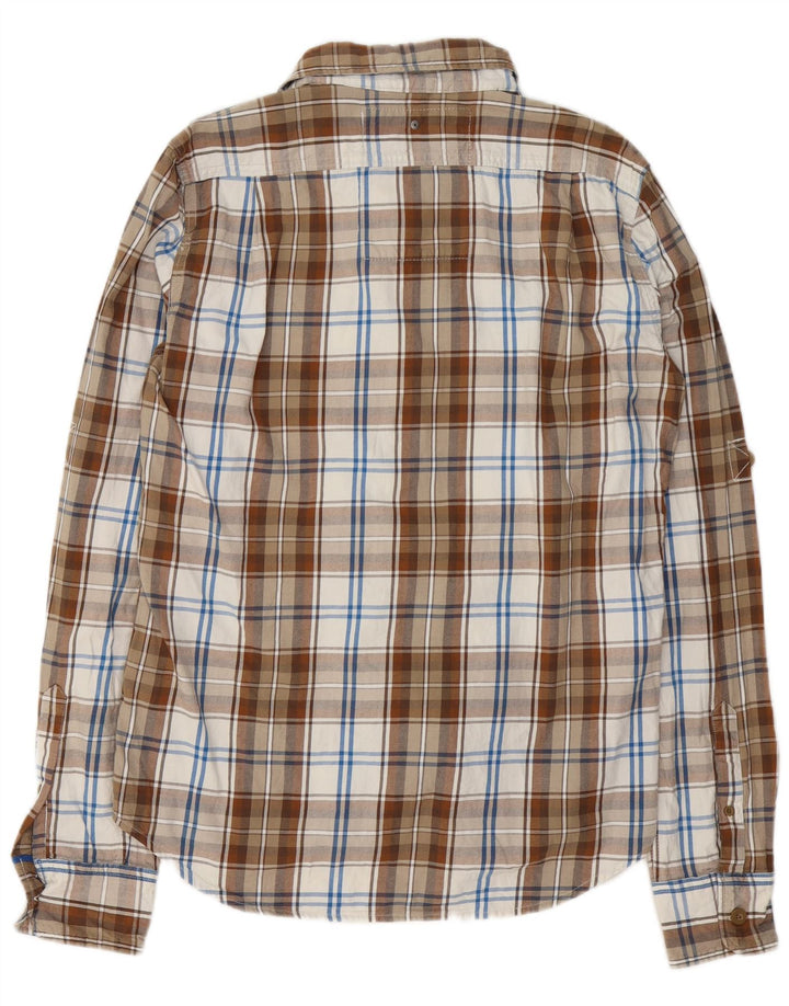Cămașă de flanel pentru bărbați Superdry XL, bumbac cu carouri maro