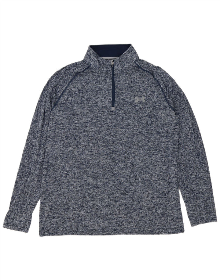 Top de trening Under Armour pentru bărbați Heat Gear Pullover, mare, albastru pete