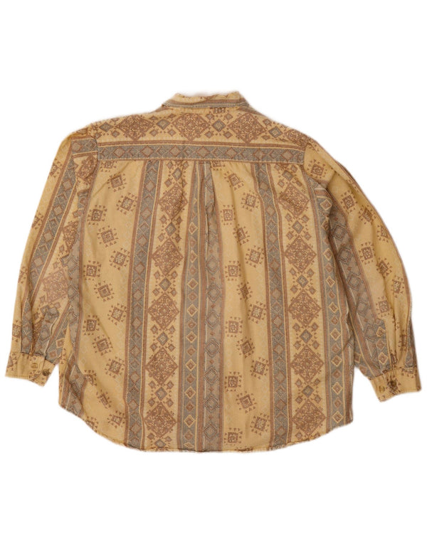 Cămașă Bărbați VINTAGE Mărimea 15 1/2 16 39/40 Bumbac Geometric Bej Mediu