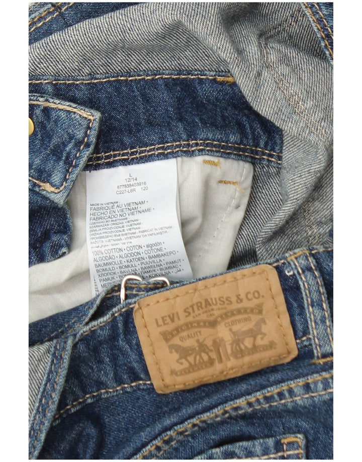 LEVI'S Girls Dungarees Denim Shorts 12-13 Years Large W28  Blue Cotton