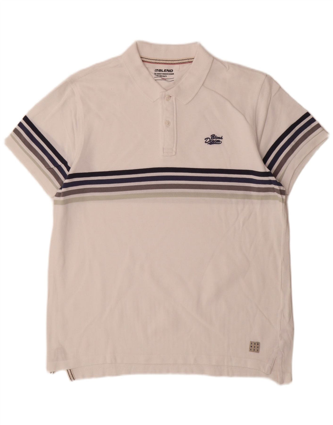 Tricou polo pentru bărbați din bumbac mare cu dungi albe