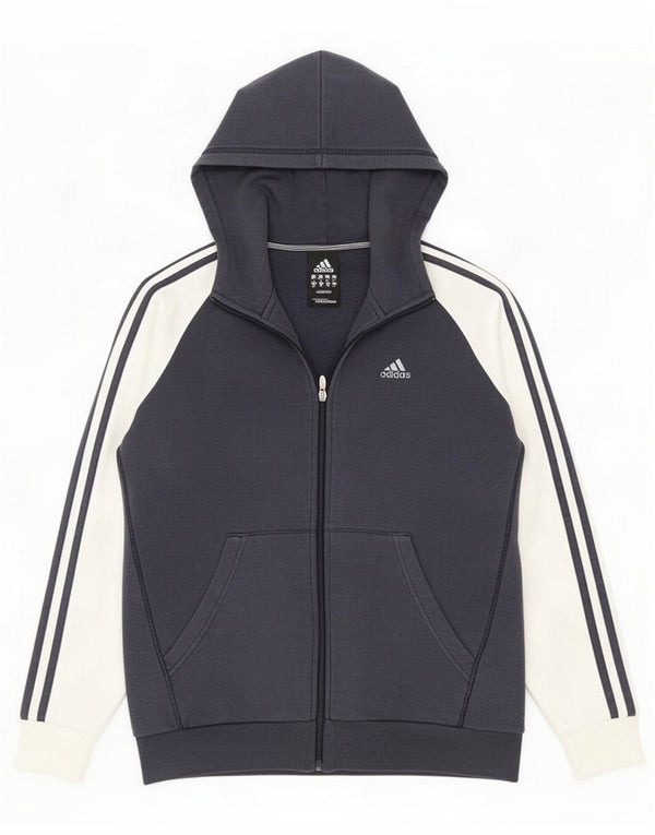 Adidas Boys Zip Hoodie Pulover 15-16 ani bleumarin Bumbac colorblock