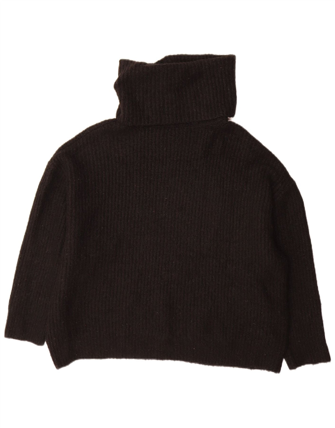 Pulover supradimensionat pentru femei Zara, cu gât rulat, UK 10, mic, negru, acrilic