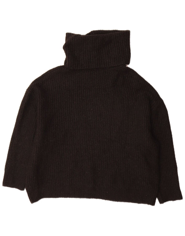 Pulover supradimensionat pentru femei Zara, cu gât rulat, UK 10, mic, negru, acrilic