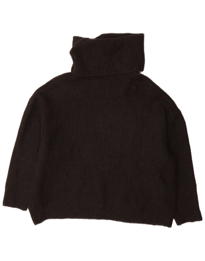 Pulover supradimensionat pentru femei Zara, cu gât rulat, UK 10, mic, negru, acrilic