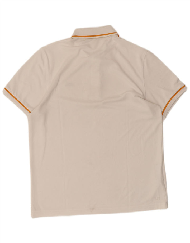 Tricou polo LACOSTE pentru bărbați, poliester alb mediu