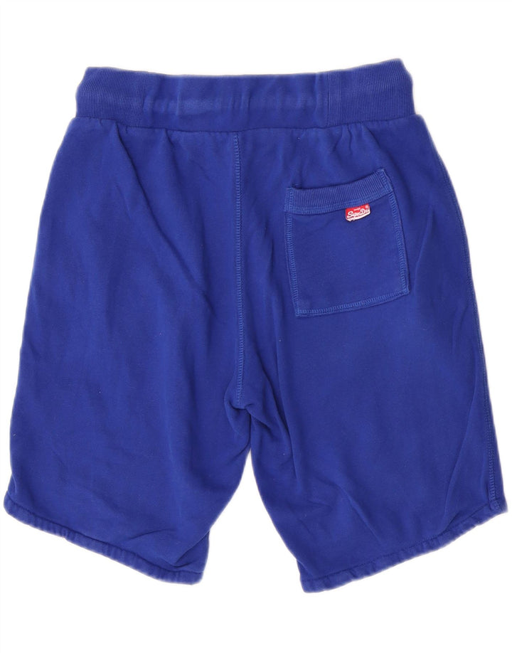 Pantaloni scurți sport grafic Superdry pentru bărbați, bumbac albastru mediu