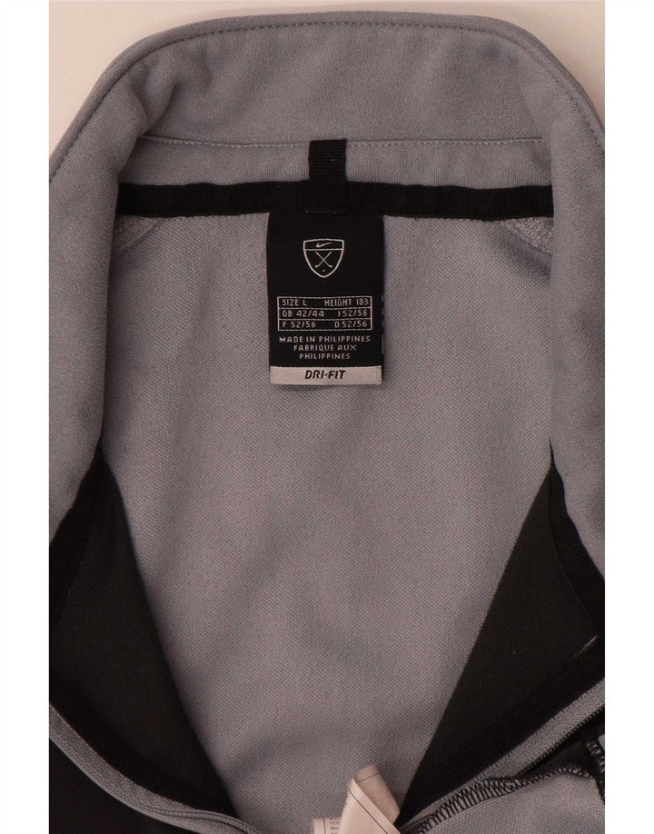 Top de trening Nike Dri Fit Pullover pentru bărbați UK 42/44, mare, gri, bloc de culoare