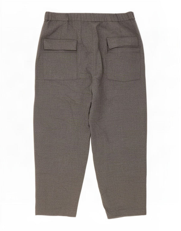 Pantaloni Capri pentru femei cu talie înaltă Zara XL W32 L22 poliester gri
