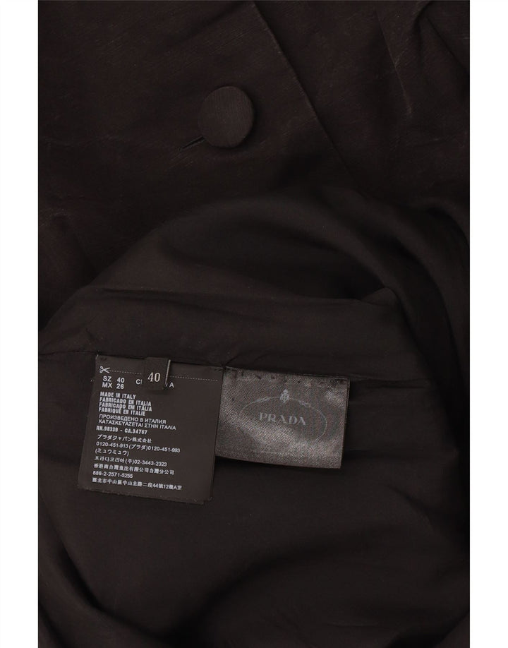 Rochie teaca Prada pentru femei cu maneca 3/4 IT 40 Small Black Cupro