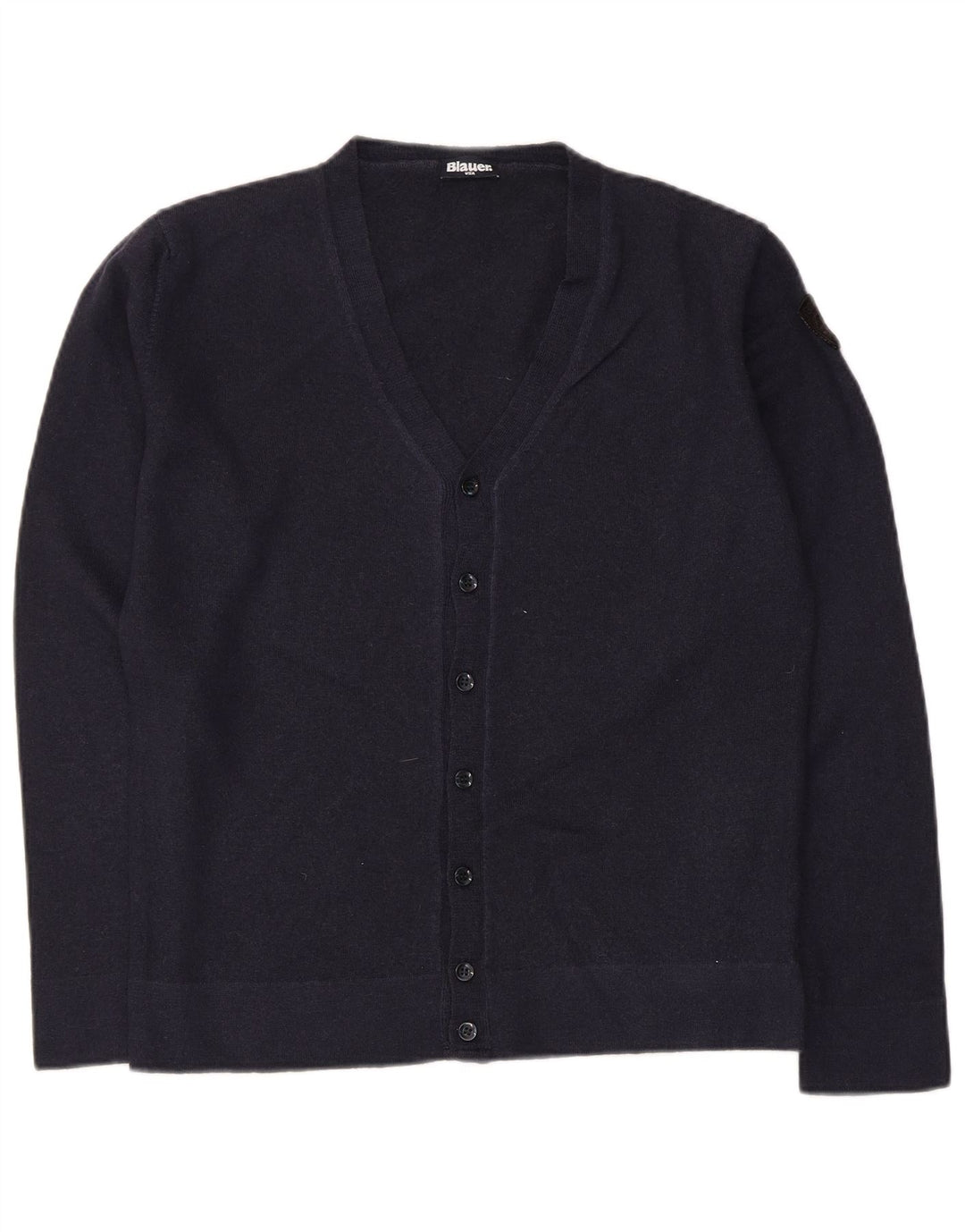 Pulover cardigan Blauer pentru femei UK 14 mare Lână bleumarin