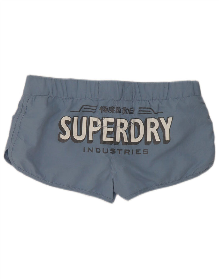 Pantaloni scurți de înot grafic Superdry pentru femei UK 16, mari, albastru, poliester
